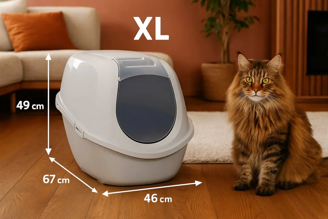 Flamingo Kattentoilet Trini XL - Grijs - Koolfilter - 46x67x49cm