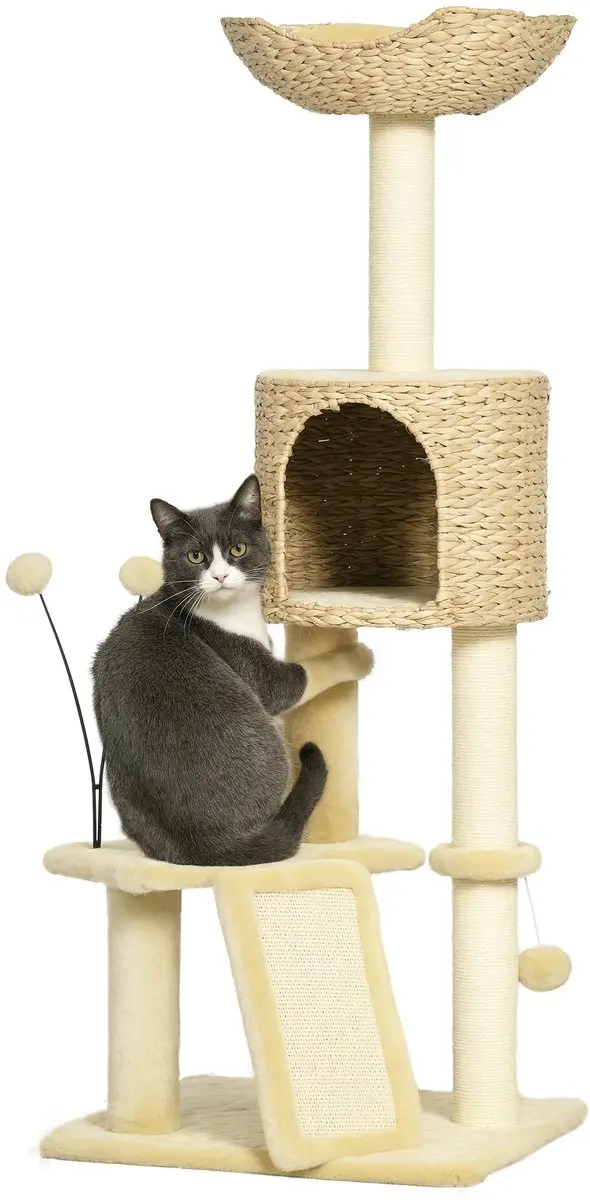 Pawhut Kattenboom 116cm Beige