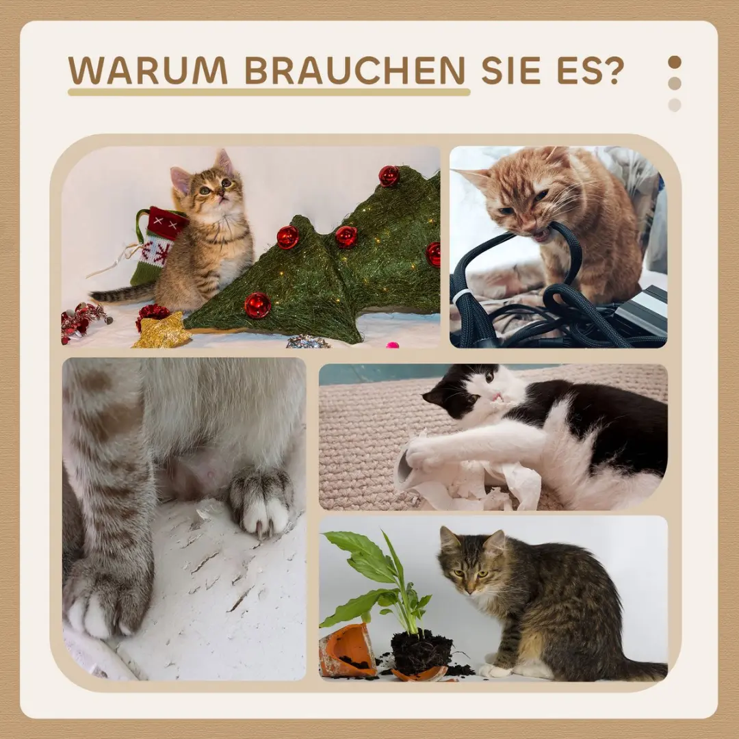 Pawhut Kattenboom 116cm Beige - 3 Niveaus 4 Ligplekken
