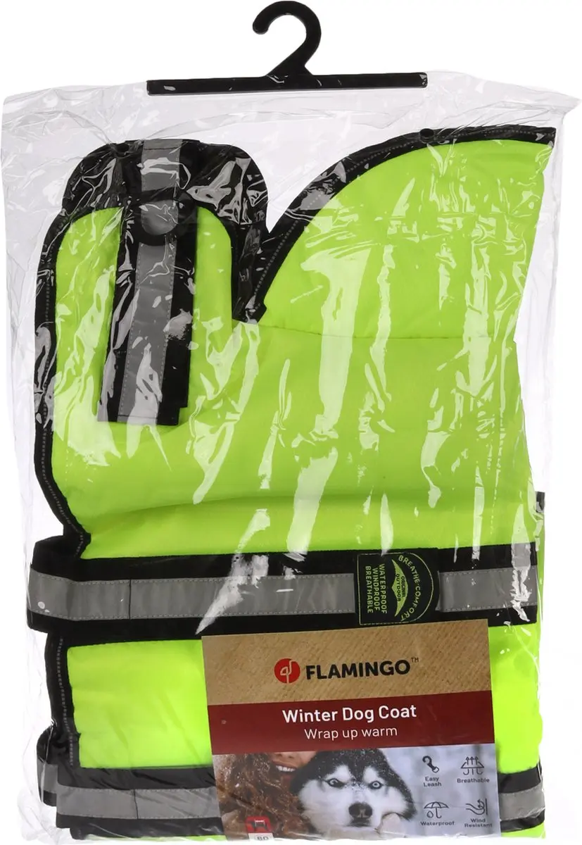 Flamingo Winterjas Eisbär Hondenjas - Maat L - Fluogeel