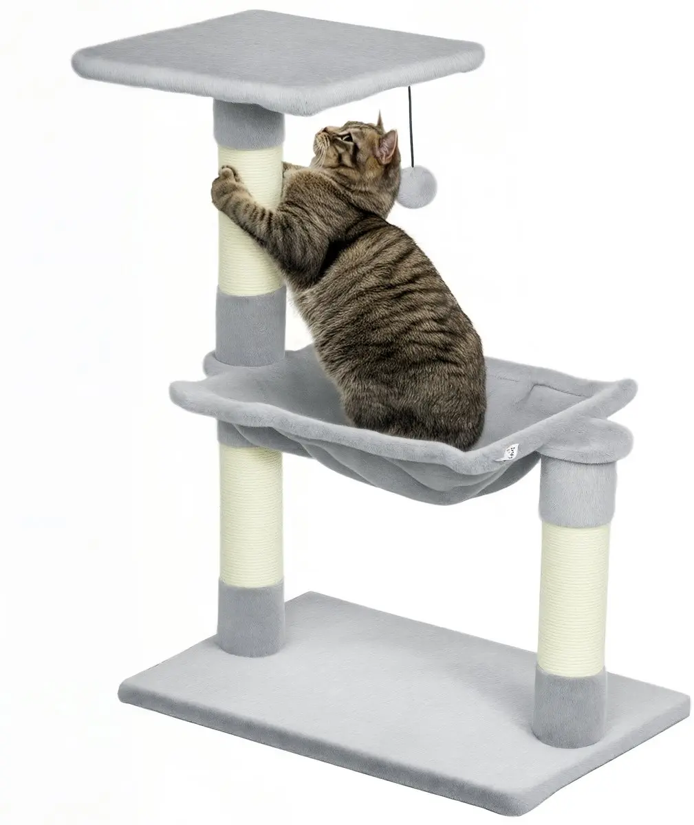 Pawhut Kattenboom Lichtgrijs 50x36x70cm