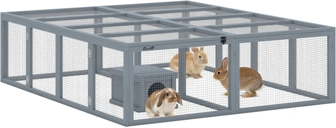 Pawhut Konijnenhok Tannenhout