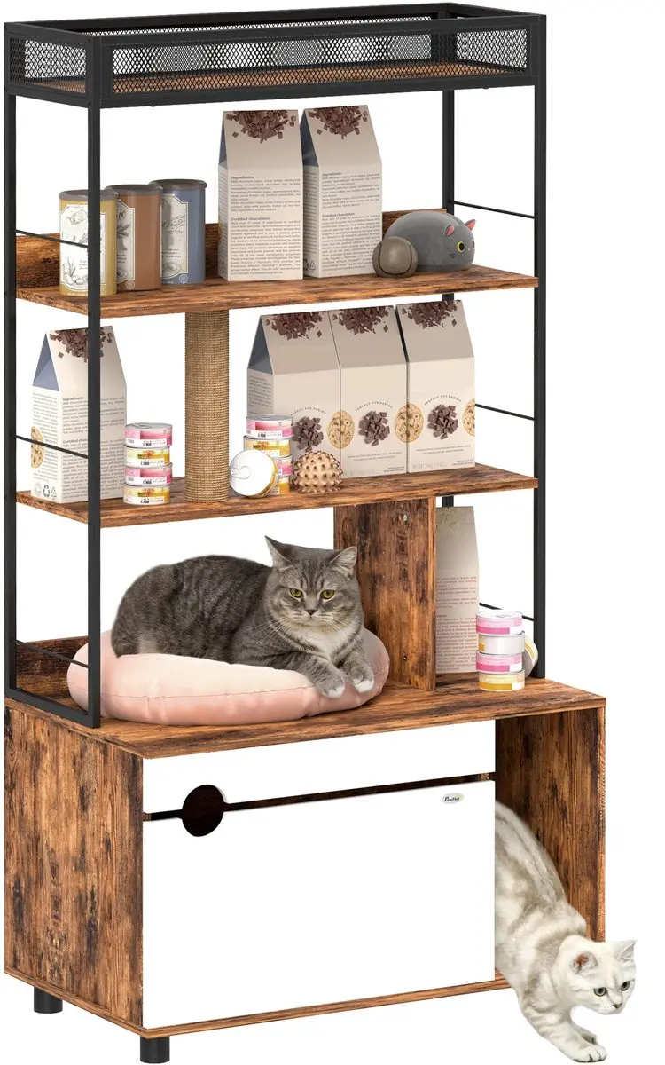 Pawhut Kattenklo Schrank 2-in-1