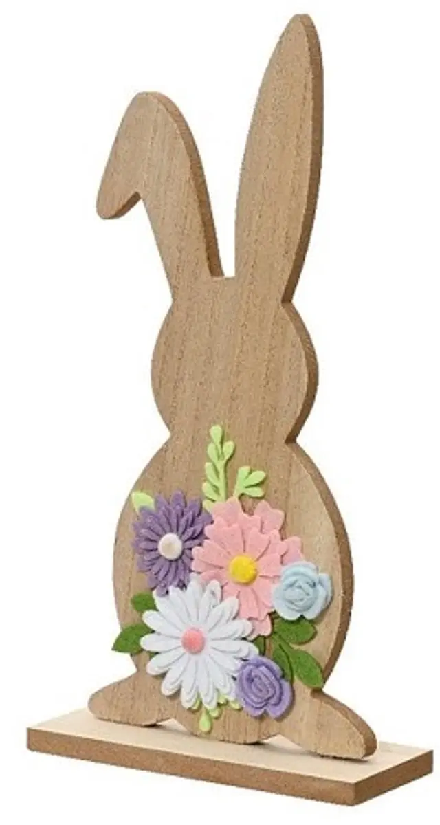 Decoris Paasbeeld Konijn met Viltbloemen