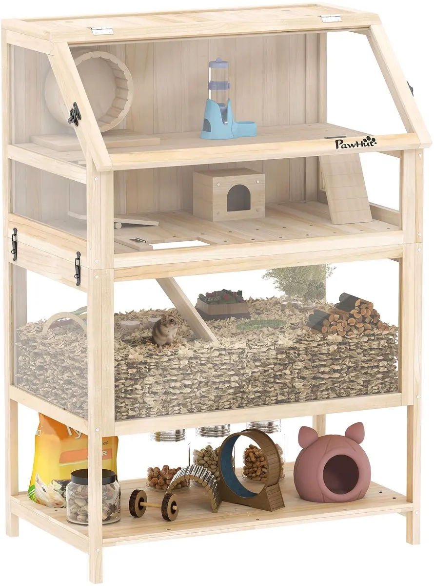 Pawhut Hamsterkooi Natuurlijk Hout