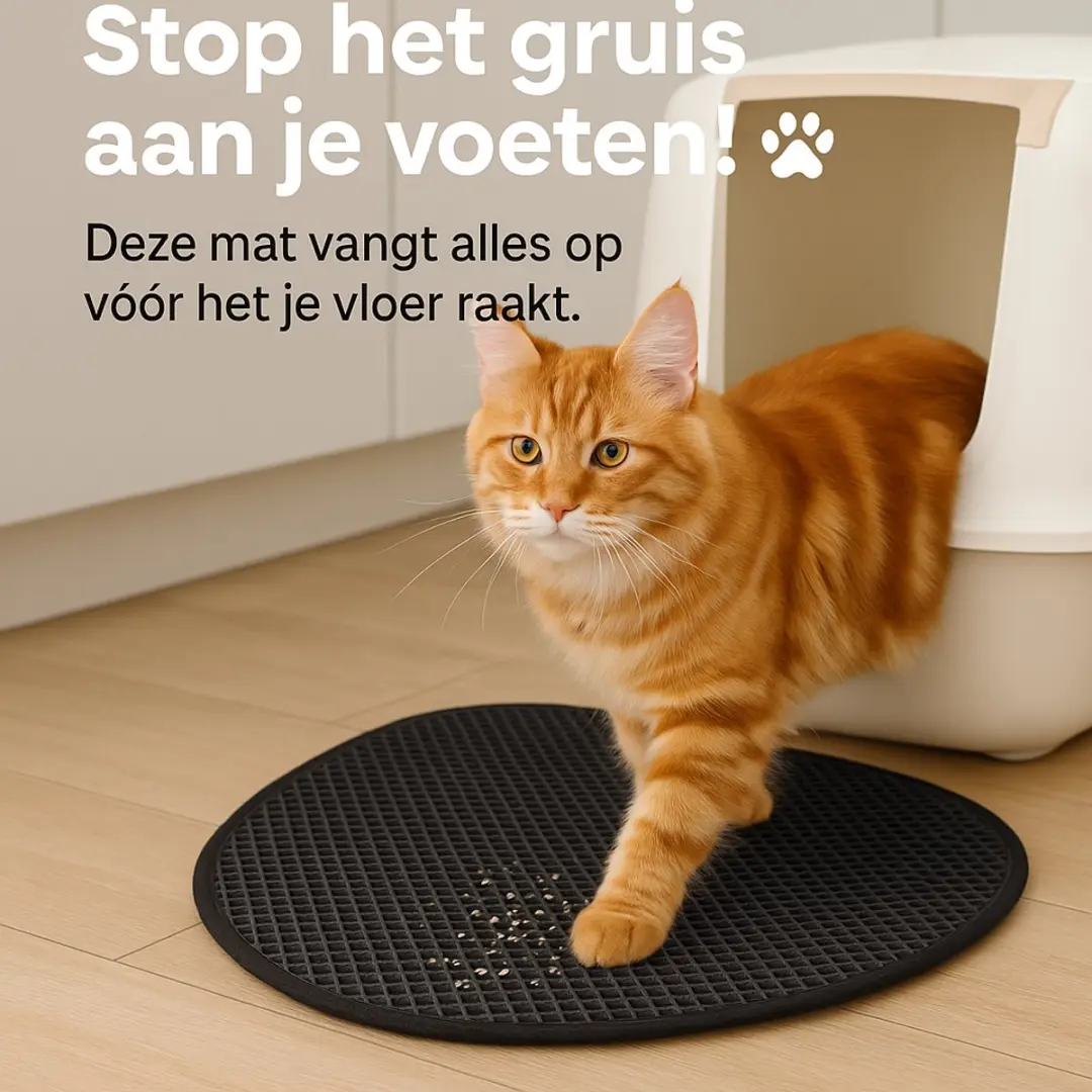 Flamingo Kattenbakmat Matz Grijs 70x60cm