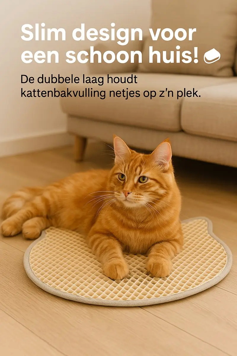 Flamingo Kattenbakmat Matz Grijs 70x60cm