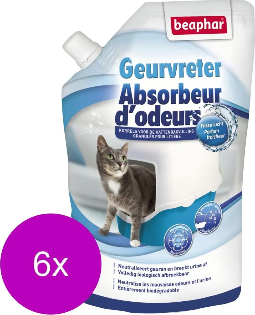 Beaphar Geurvreter Kattenbakvulling 400g - 6 Stuks