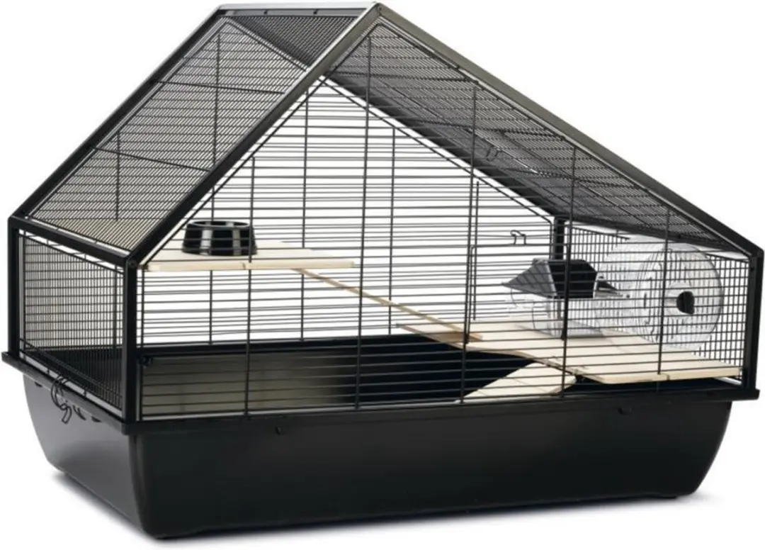 Beeztees Boas Knaagdierenkooi 76x46x57cm - 2 verdiepingen - Zwart