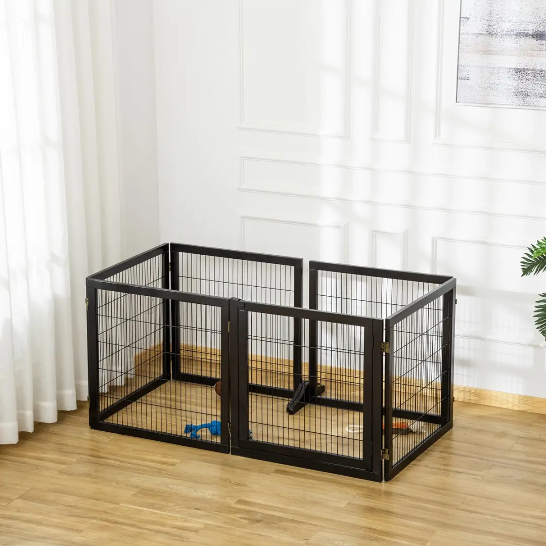 ECTEATOY Hondenhek Uitschuifbaar 432x36x70cm - Zwart