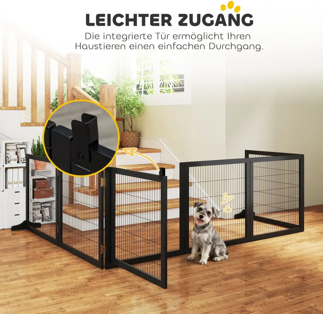 ECTEATOY Hondenhek Uitschuifbaar 432x36x70cm - Zwart - afbeelding 6 van 6