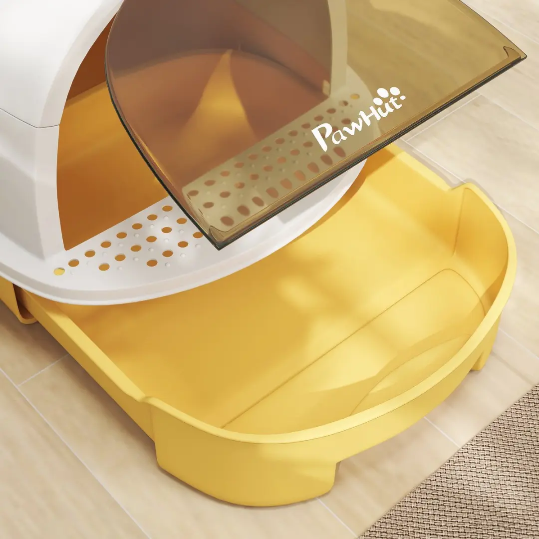 Pawhut Kattenbak PP - 40,5x52x39cm - Geel
