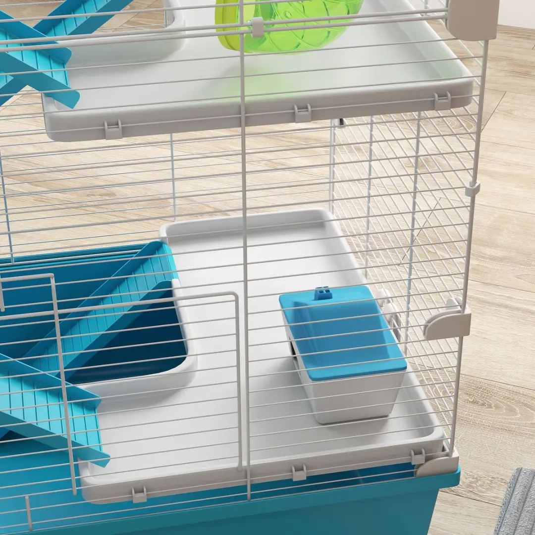 Pawhut Hamsterkooi 6-Verdiepingen - 58x36x81cm - Hellblau