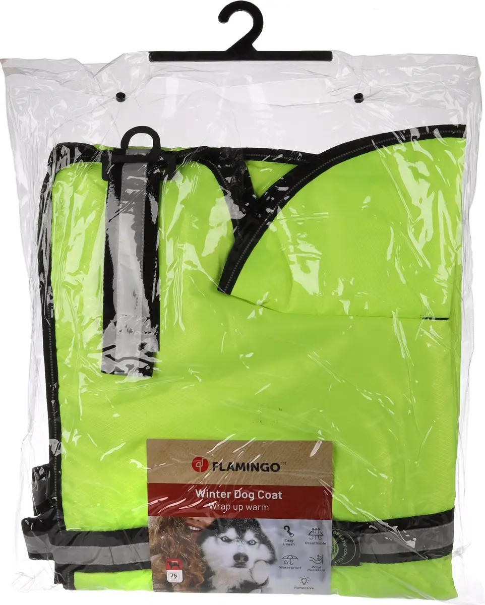 Flamingo Winterjas Eisbär voor Honden - Fluo Geel - Maat XL