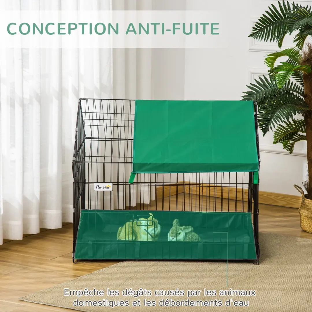 Pawhut Kooi voor kleine dieren 90x75x75cm - Zwart