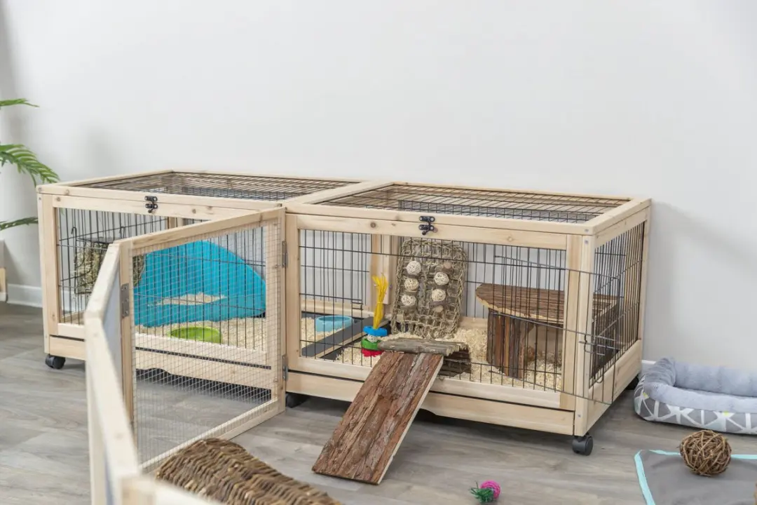 Trixie Indoor Verblijf Cavia's/Konijnen 150x50x60cm - Zand/Zwart - afbeelding 6 van 6