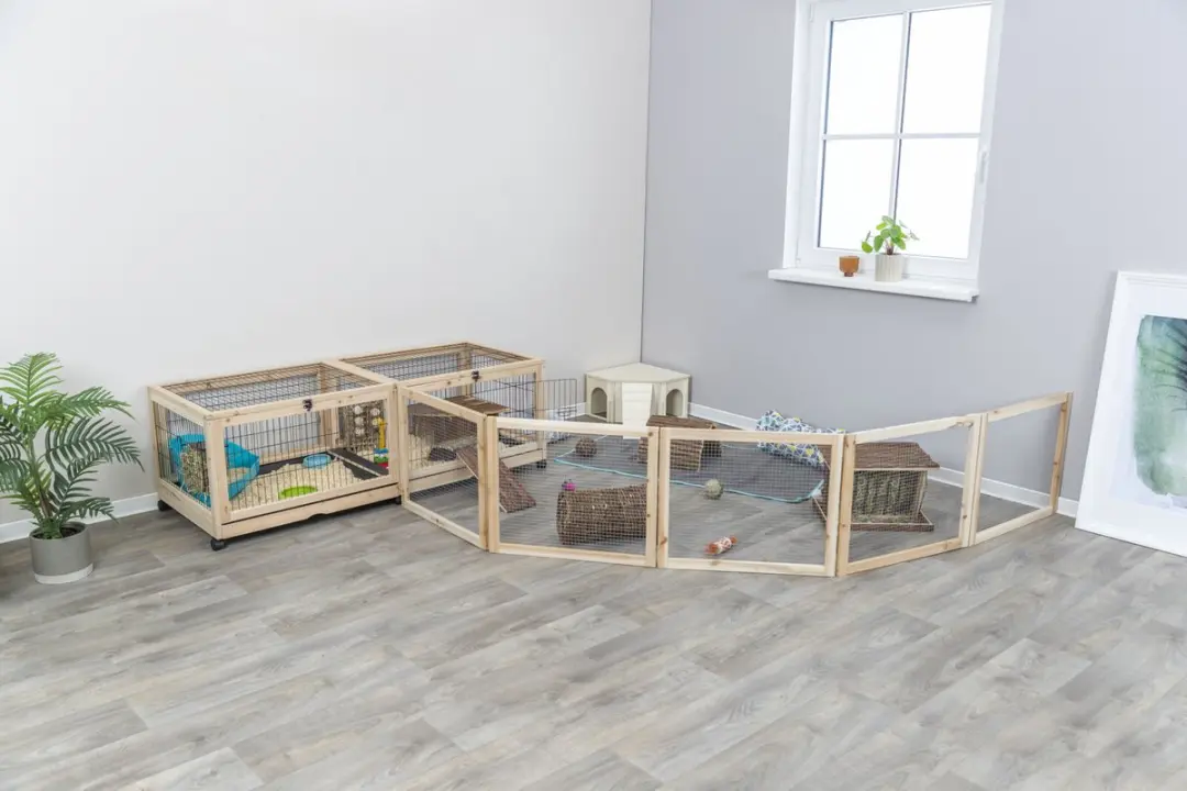 Trixie Indoor Verblijf Cavia's/Konijnen 150x50x60cm - Zand/Zwart