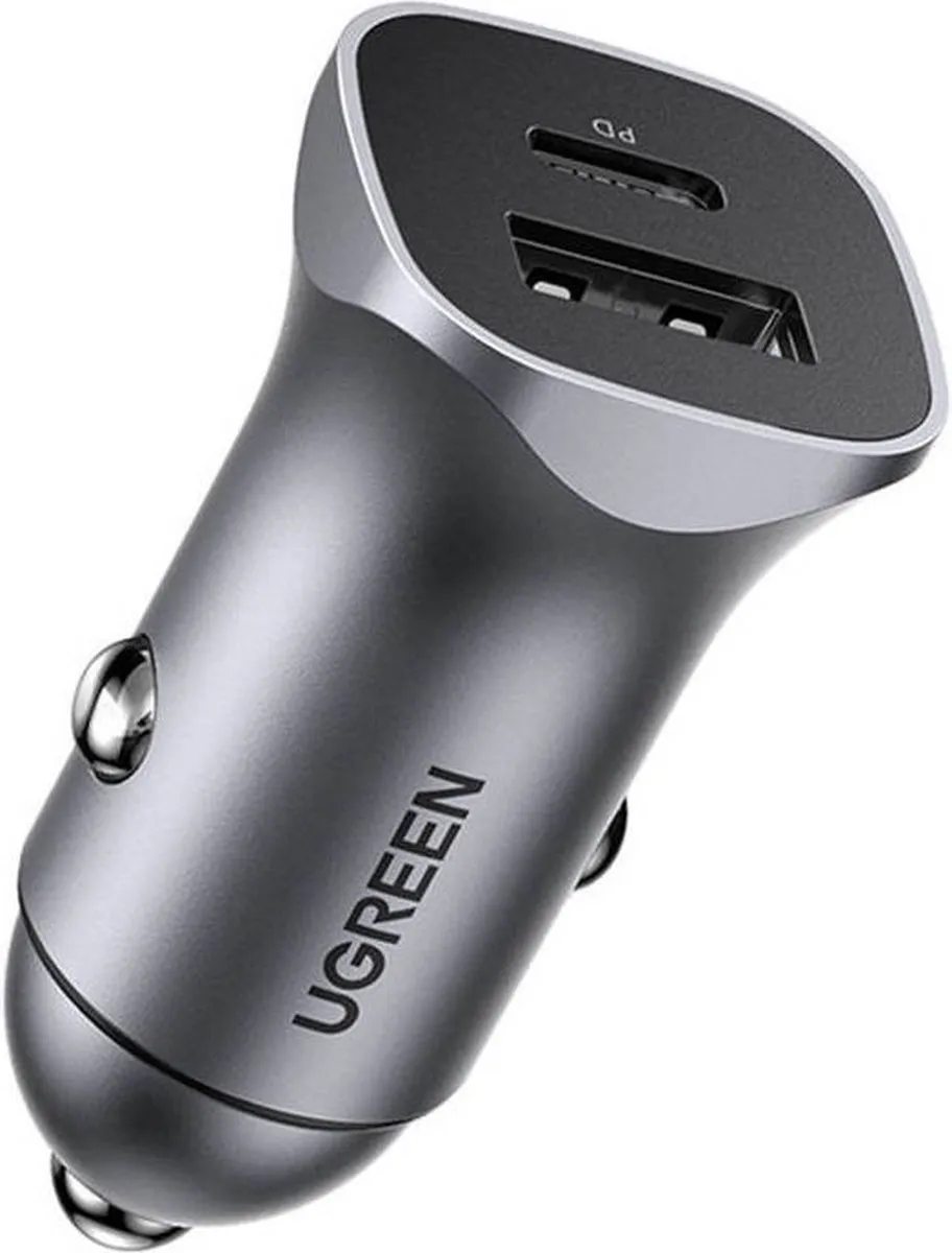 Ugreen 30W Autolader PD/QC - 2x USB - Zwart