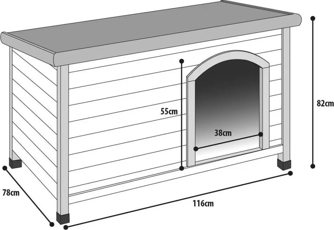 Flamingo Plano Hondenhok - 82x116x79cm - Bruin