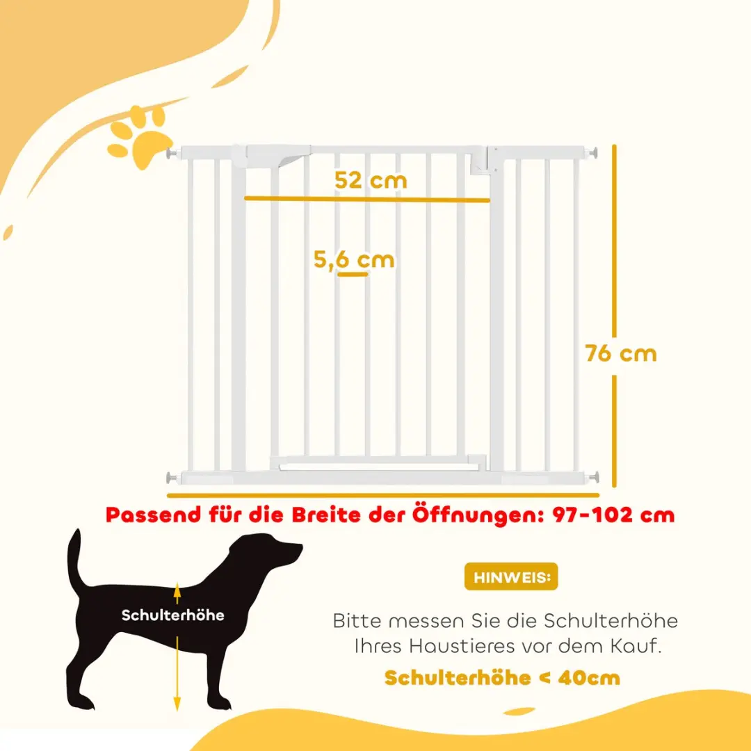 Pawhut Hek voor Huisdieren Q195 Koolstofstaal - 103x76x76cm Wit
