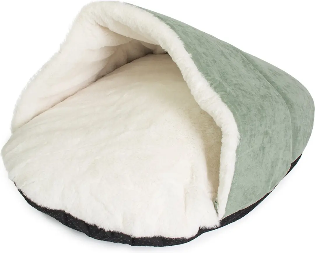 Duvo Dierenkussen Kat Slaapzak Velvet 60x45x28cm Groen