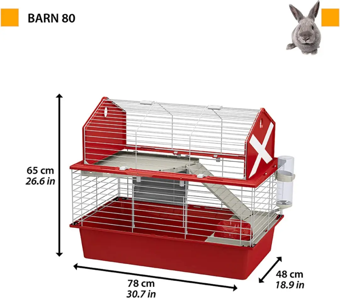 Ferplast Barn 80 Knaagdierkooi - 78x48x65cm - Grijs