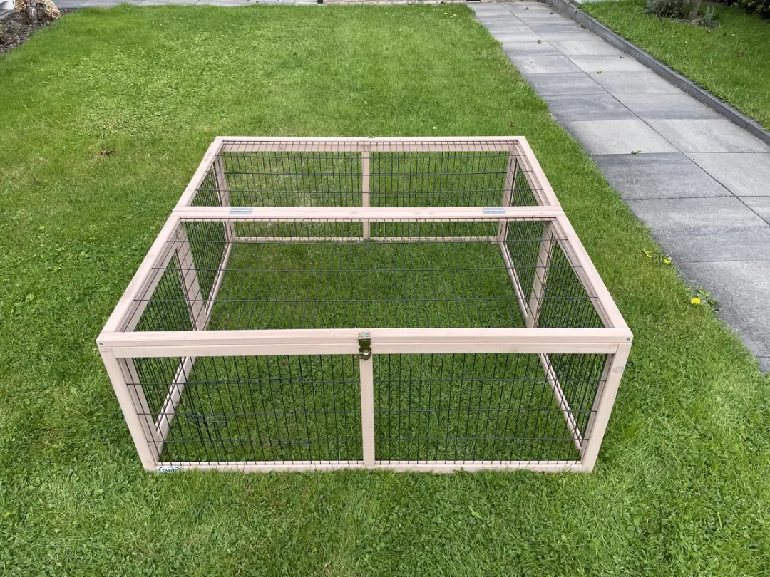 Duvo Woodland Konijnenhok - 120x120x48cm Taupe