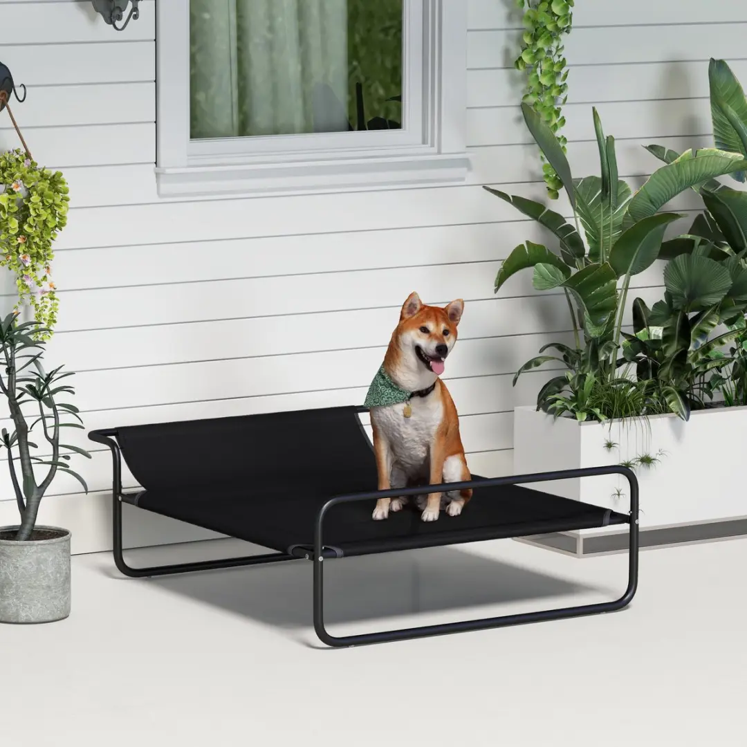 Pawhut Verhoogd Hondenbed 106x81x33cm - Zwart