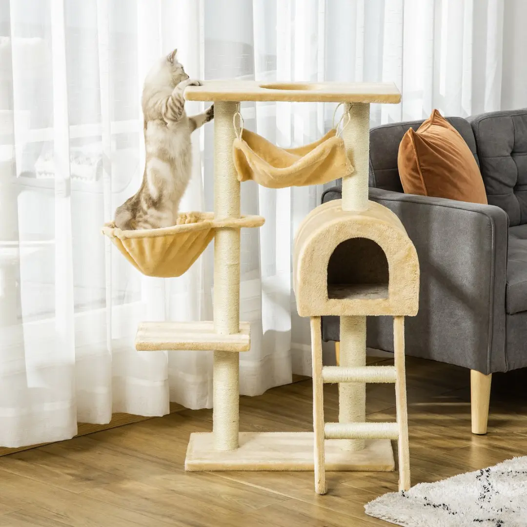 Pawhut Kattenboom 54x29,5x98cm - Beige