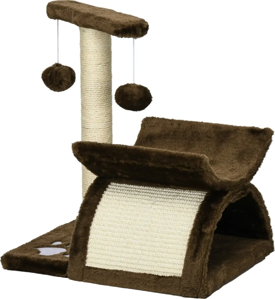 Pawhut Kattenboom D30-189-1 - 3 Ligplekken - Bruin