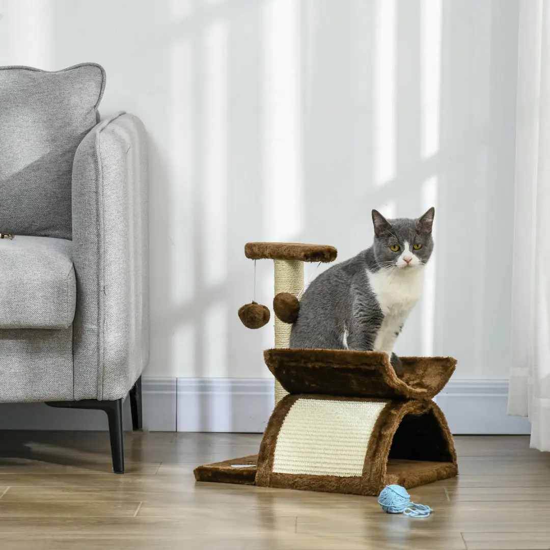Pawhut Kattenboom D30-189-1 - 3 Ligplekken - Bruin