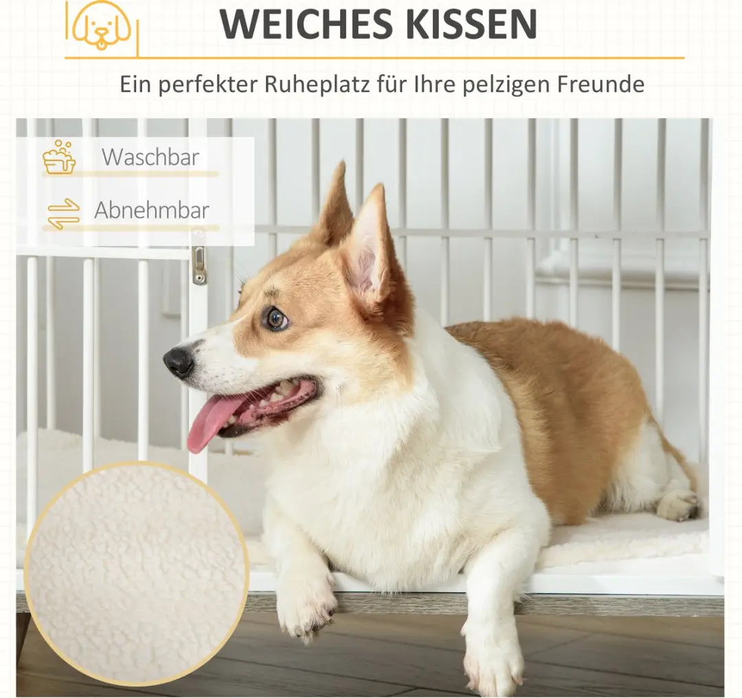 Pawhut Verhoogd Hondenbed - 15kg - Grijs/Wit