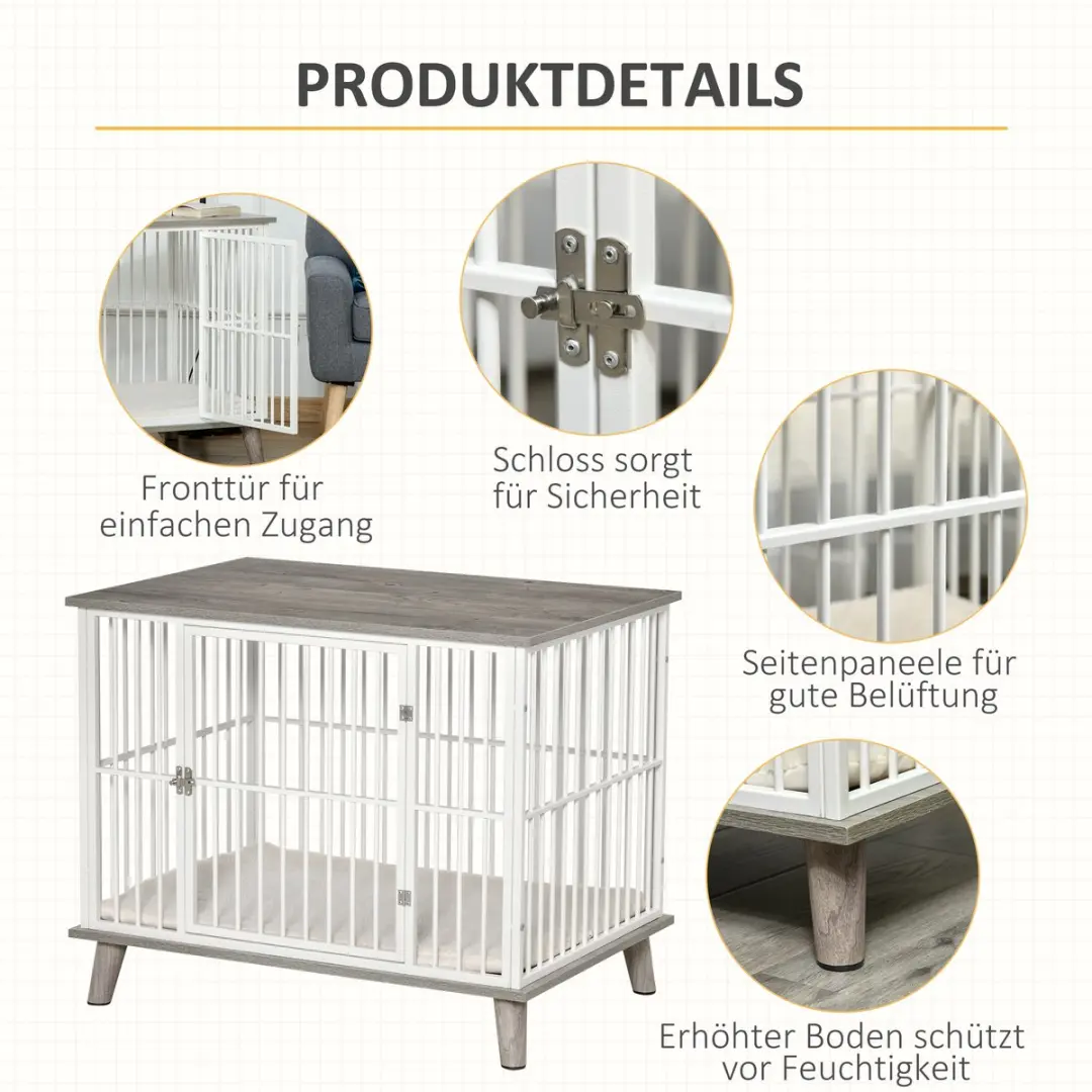 Pawhut Verhoogd Hondenbed - 15kg - Grijs/Wit