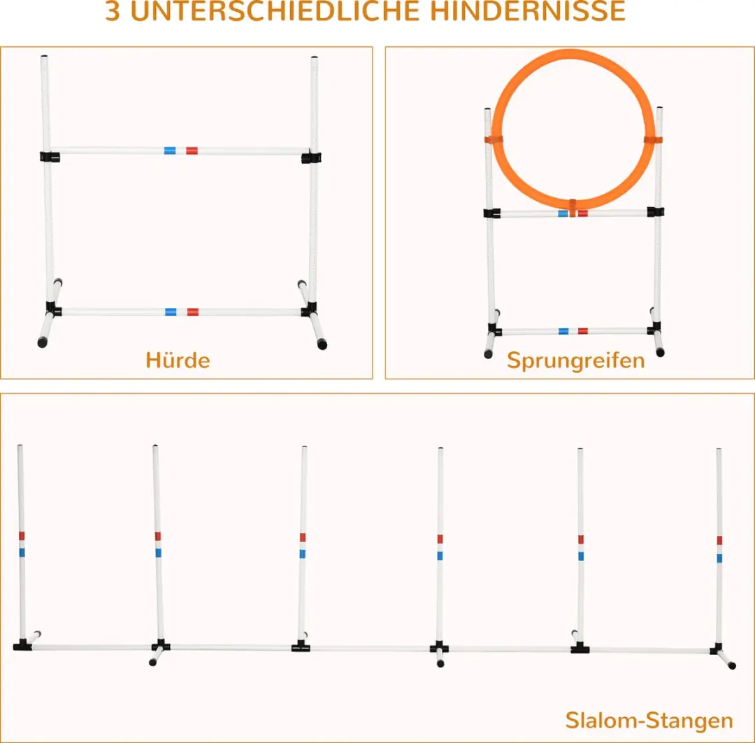 Pawhut Driedelig Hondenbehendigheidsset D07-023 - Wit/Geel - afbeelding 6 van 6