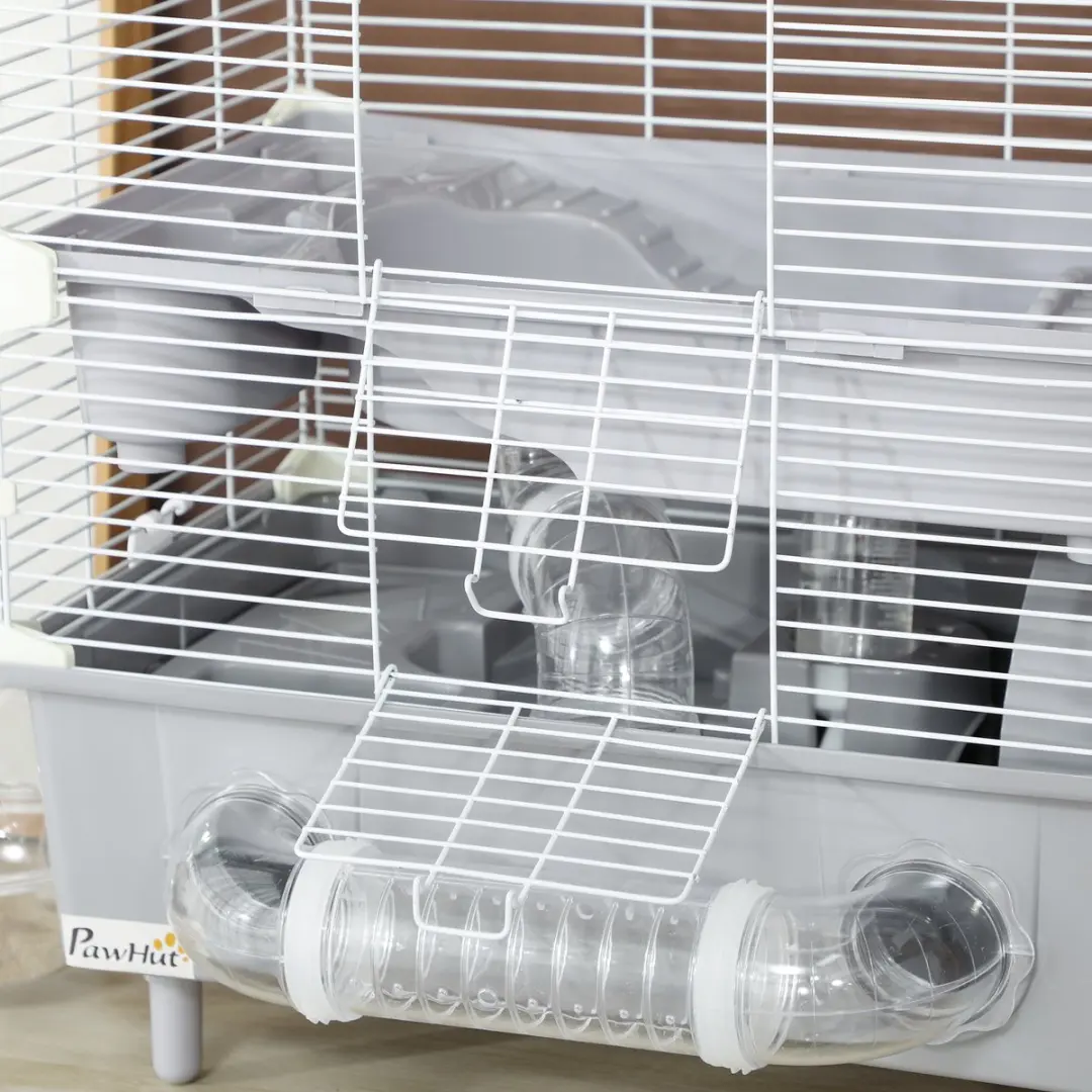 Pawhut Hamsterkooi Grijs - 44,5 x 28 x 44 cm - afbeelding 6 van 6