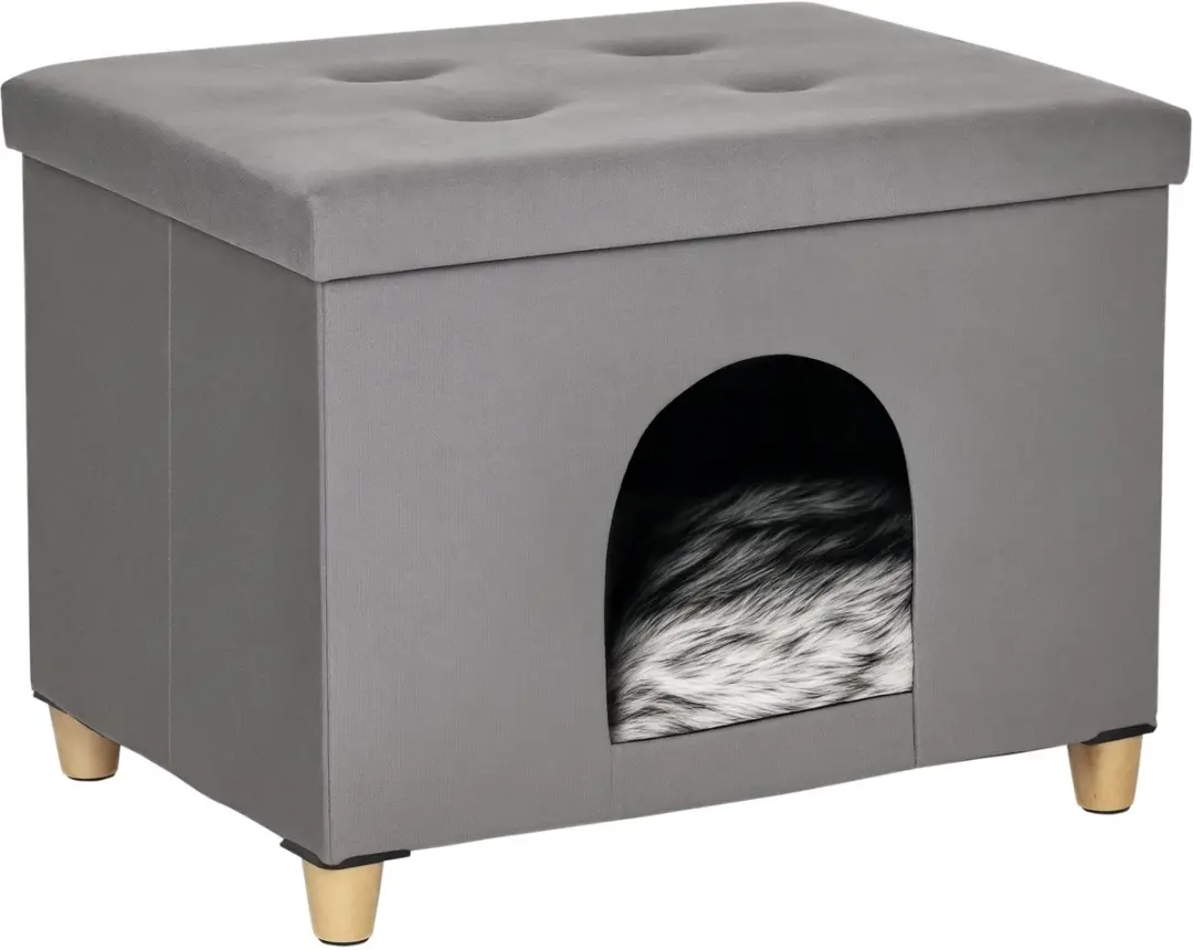 Pawhut Kattenhuis MDF 60x45x44,5cm Grijs