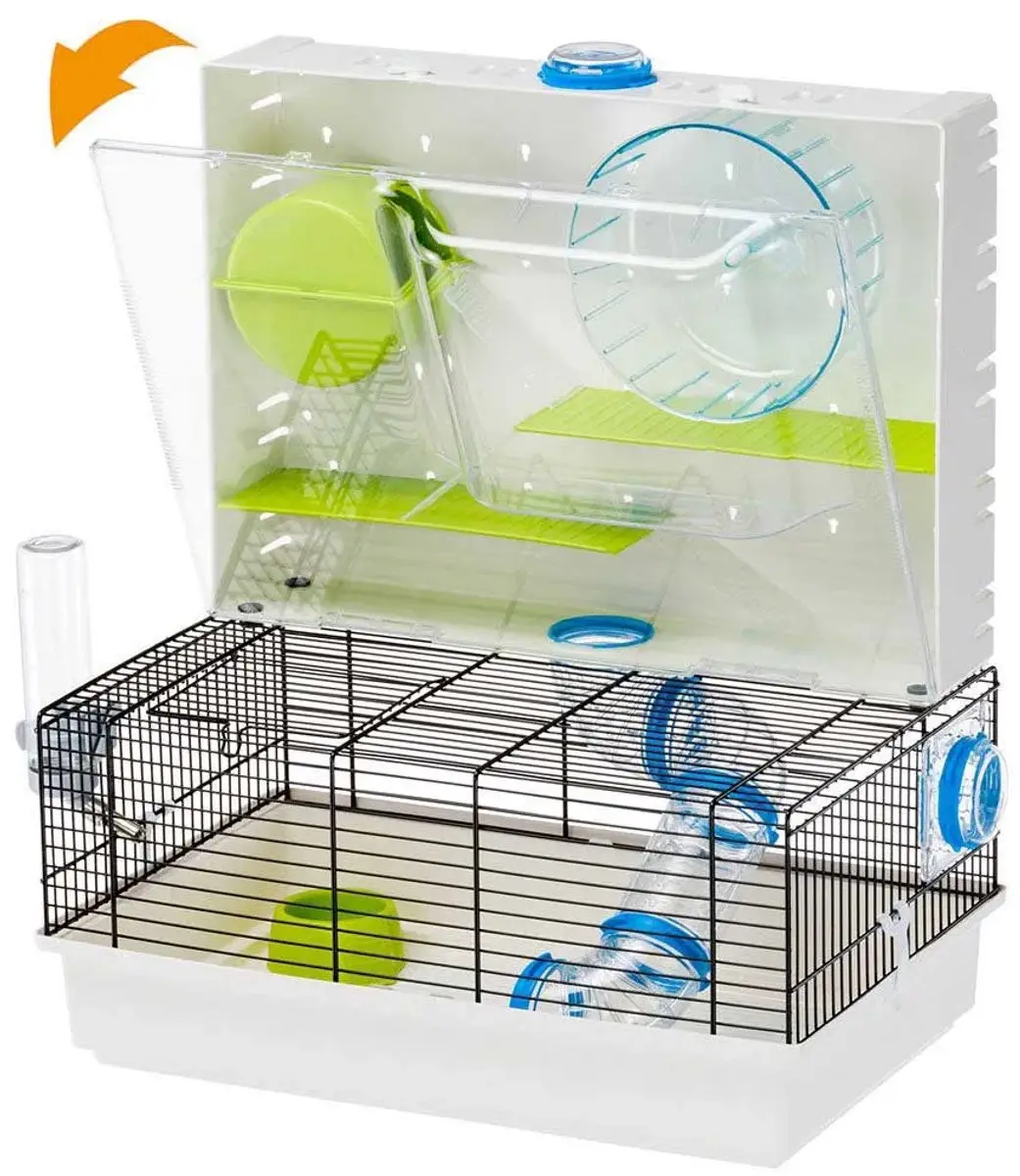 Ferplast Olimpia Hamsterkooi - 46x29,5x54cm - Lime/Wit - afbeelding 2 van 6