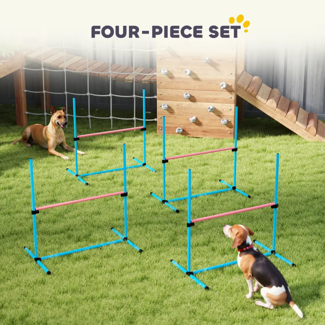 Pawhut Honden Agilityset 4-delig - Lichtblauw