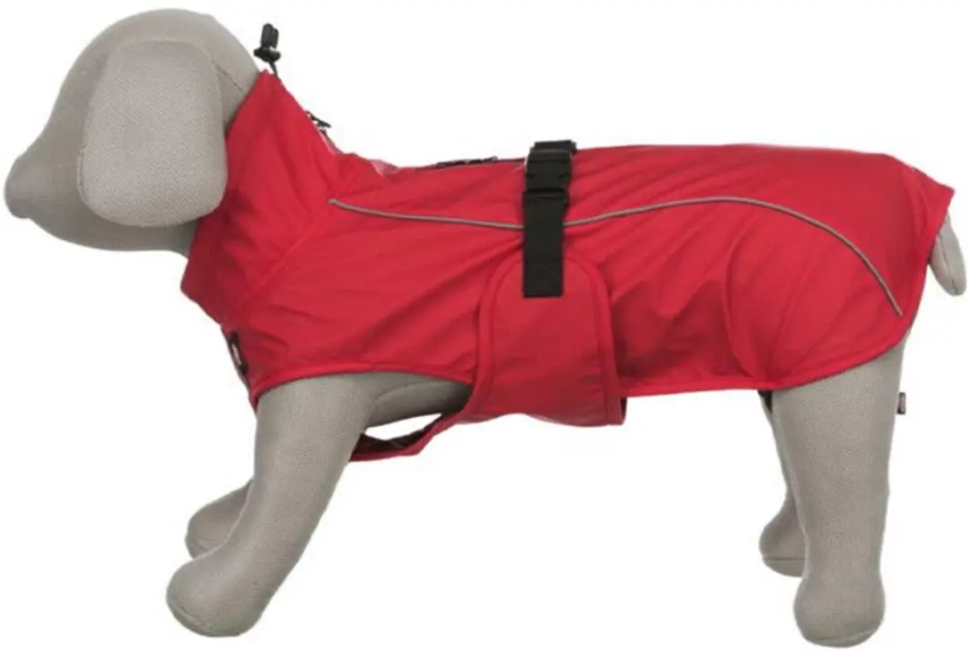 Trixie Regenjas Vimy - 35cm Rood - Hondenjas 34-53cm Hals 38cm