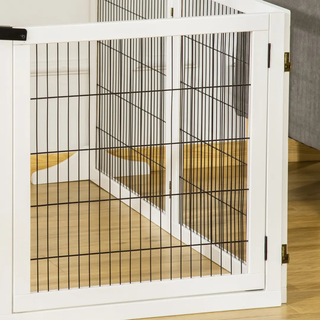 Pawhut Absperrgitter - 432x36x70cm Kiefernholz - Wit