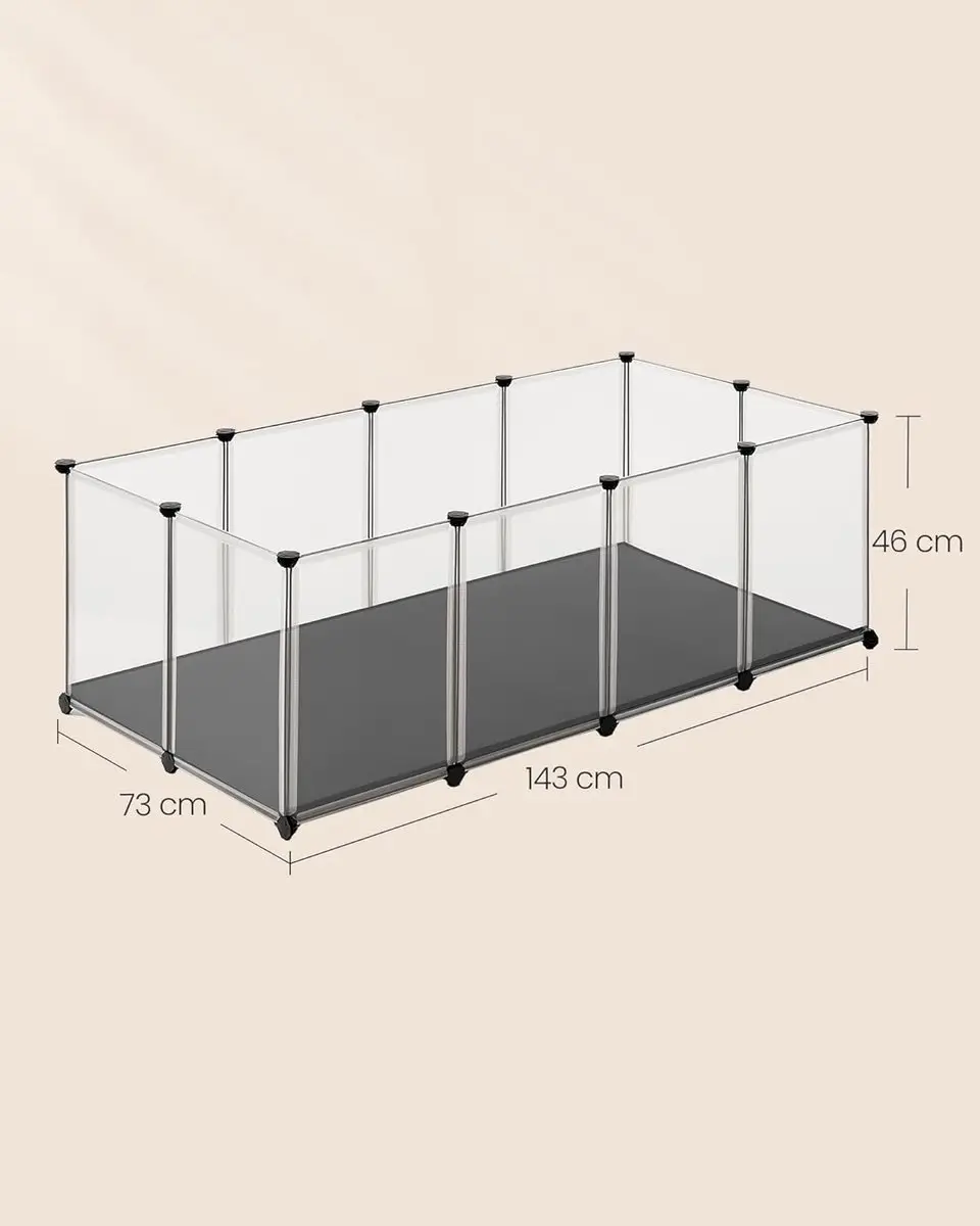 Songmics Kleindierverblijf Buitenren 143x73x46cm - Wit