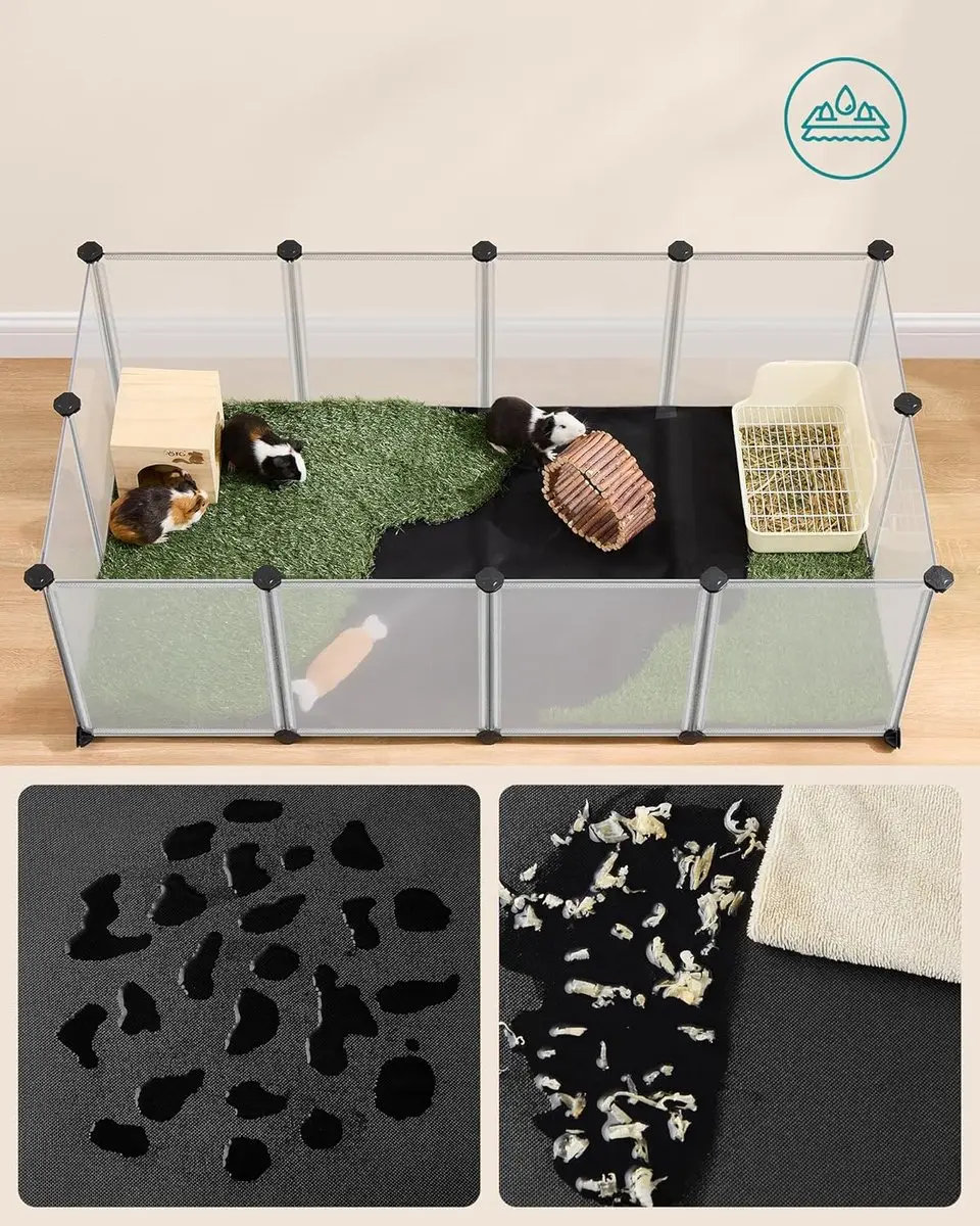 Songmics Kleindierverblijf Buitenren 143x73x46cm - Wit
