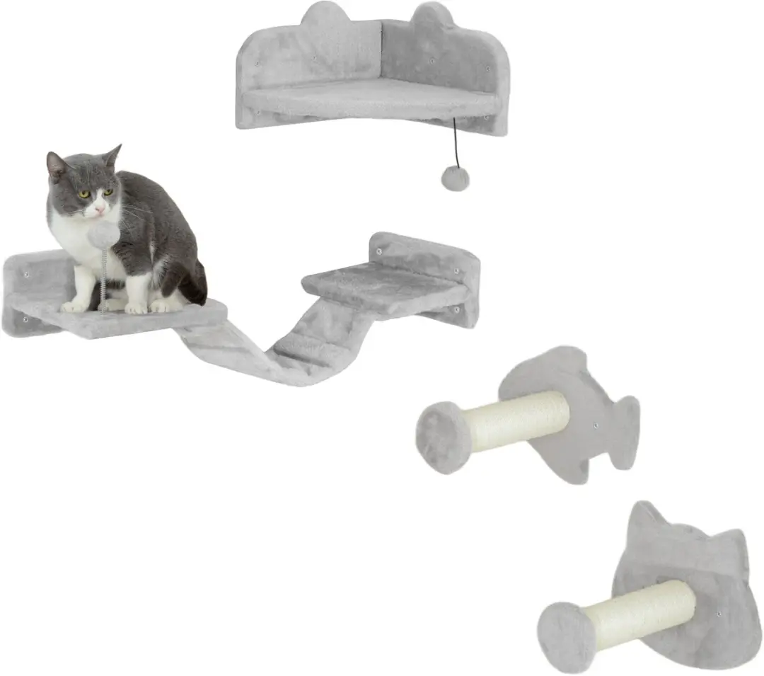 Pawhut Katten Klimwandset 5 Niveaus