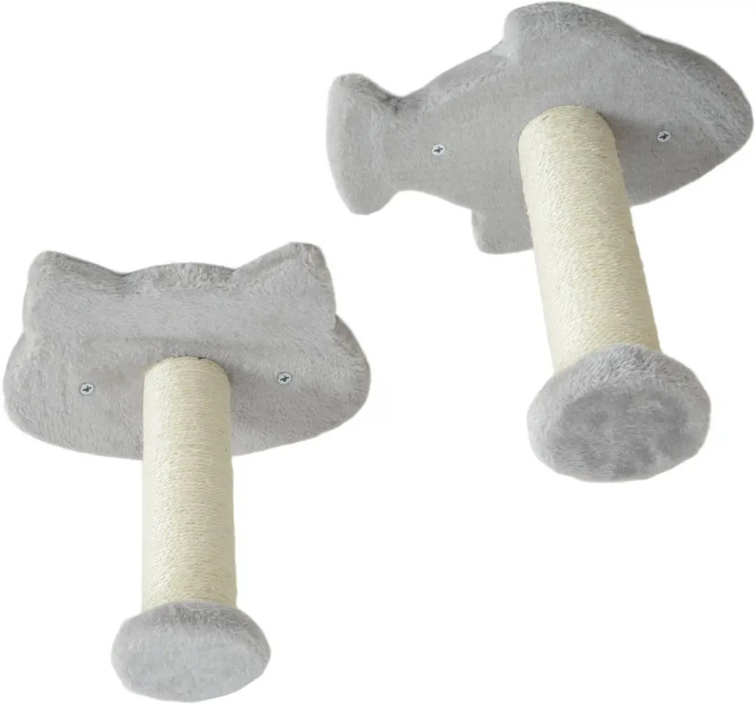Pawhut Katten Klimwandset 5 Niveaus - Hellgrau