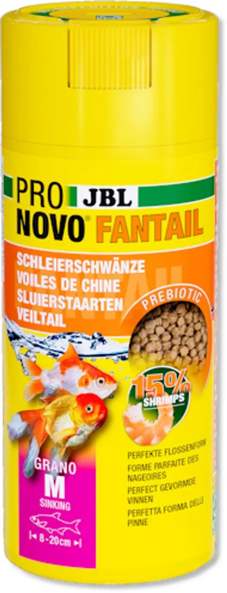 JBL ProNovo Fantail Grano M Visvoer 250ml - Geel