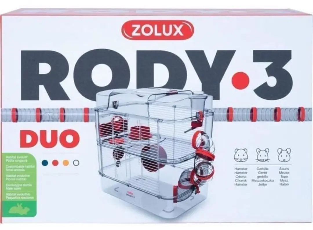 Zolux Cage 41x27x40,5cm - Rood - 2-niveau