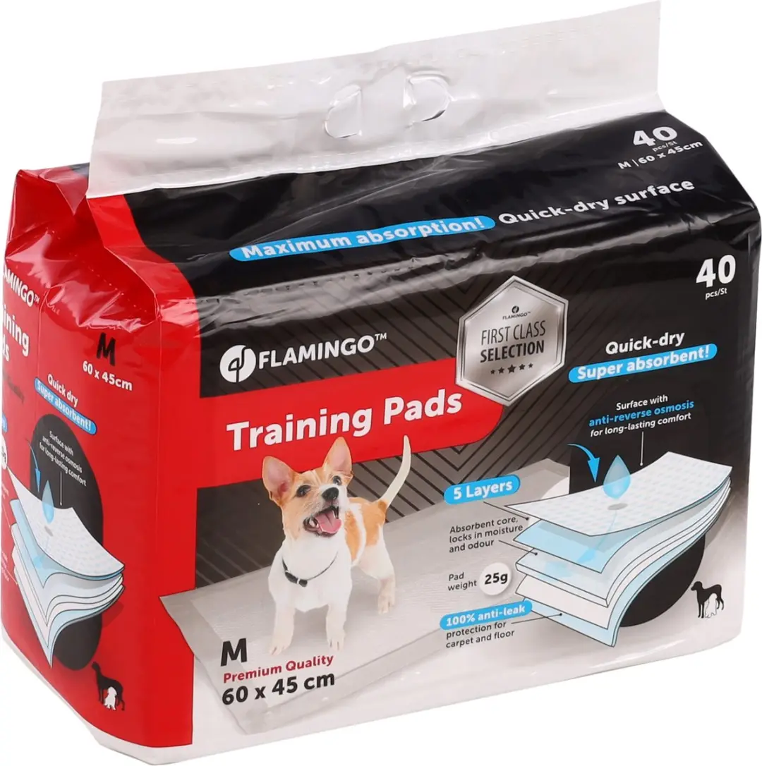 Flamingo Zindi Trainingsmat Honden M - 40 Stuks 60x45cm Wit