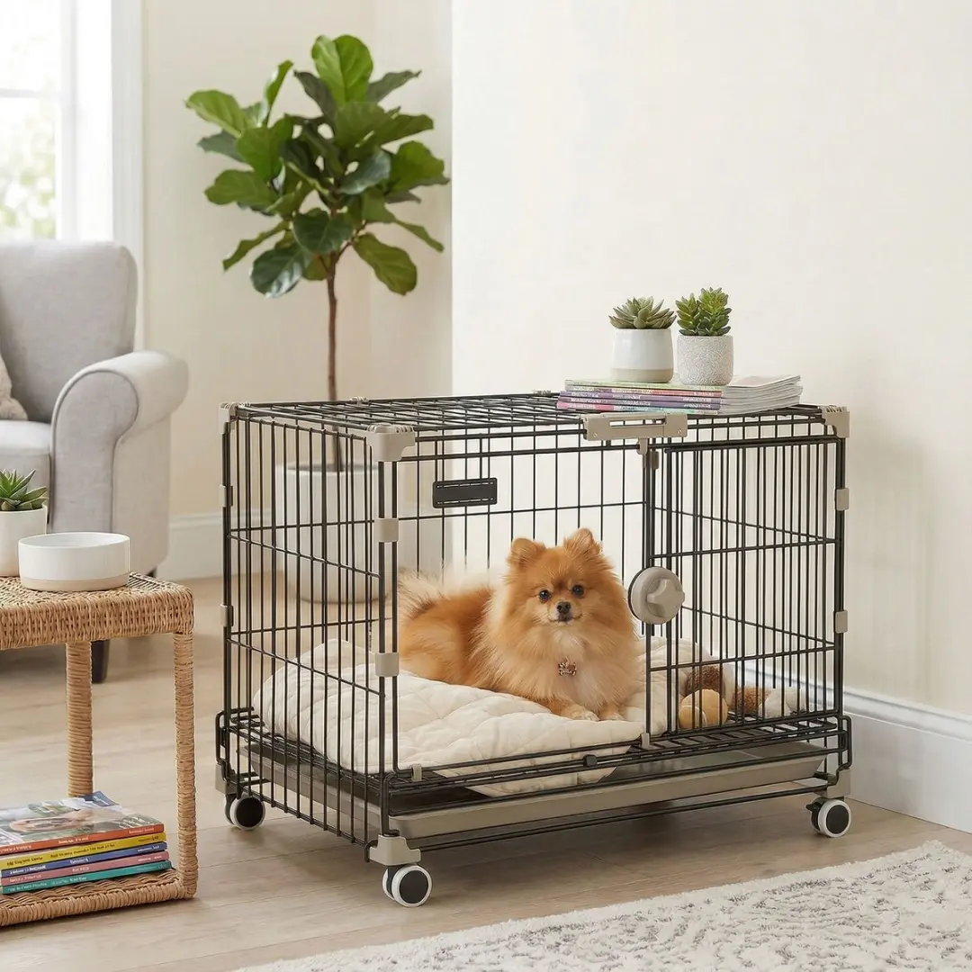 Pawhut Hondenbench Metaal PP 60,5x45,5x54,5cm - Zwart