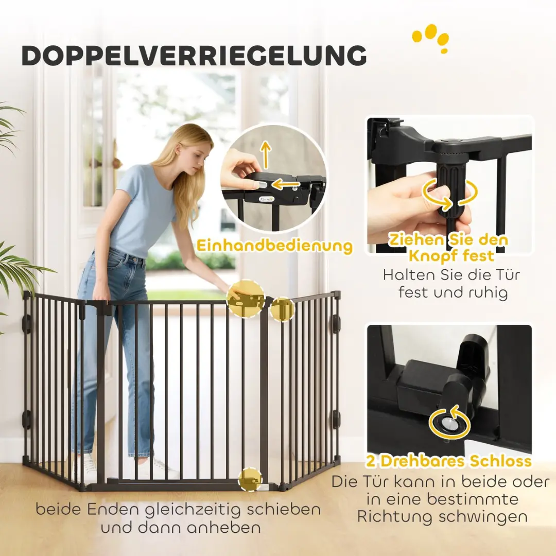 Pawhut Inklapbaar Hondenhek - Zwart