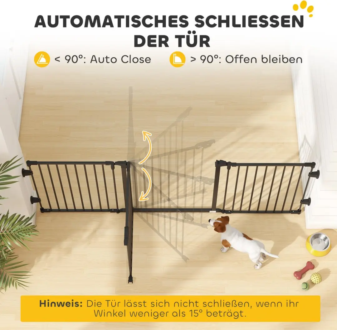 Pawhut Inklapbaar Hondenhek - Zwart - afbeelding 6 van 6